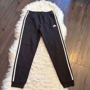 Adidas Kids Black Sweatpants with White Accents